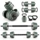 Costway - 4 in 1 Adjustable Weight Dumbbell Set 92lbs Free Weight Set withConnector Home Gym - Black/Gray