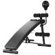 Costway - Adjustable Incline Curved Workout Fitness Sit Up Bench with Speed Ball 2 straps - Black