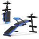 Costway - Multi-Functional Foldable Weight Bench Adjustable Sit-up Board with Monitor - Blue