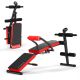Costway - Multi-Functional Foldable Weight Bench Adjustable Sit-up Board with Monitor - Red
