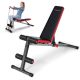 Costway - Multi-function Weight Bench with Adjustable Backrest Home Gym Exercise Equipment - Black/Red