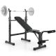 Costway - Adjustable Incline Weight Bench Barbell Rack Set with Leg Developer Fitness Machine - Black
