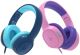 Tronsmart - Wired Headphones with 85/93dB Safe Volume, Foldable Adjustable Stereo Tangle-Free 3.5mm Jack Wired Cord On-Ear Headset - Blue + Pink