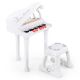 Costway - 31 Keys Kids Piano Keyboard Toy Toddler Musical Instrument with Stool & Microphone - White