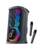 Soundcore - by Anker Rave 3 Karaoke Party Speaker with 2 Wireless Mics, AI Vocal Removal, and Portable Bluetooth PA System - Black