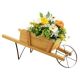 Costway - Wooden Wagon Planter Decorative Indoor/Outdoor Rustic Flower Cart with Wheel - Beige