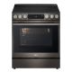 LG - 6.3 Cu. Ft. Slide-In Electric True Convection Range with InstaView and Premium Handle - PrintProof Black Stainless Steel