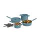 Bella - Fits-anywhere Kitchenware: 9-Piece Store More Ceramic Nonstick Cookware Set - Surf