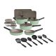 Bella - 21-Piece Ceramic Nonstick Cookware Set - Seaglass
