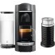 Nespresso - VertuoPlus Deluxe Coffee & Espresso Single-Serve Machine and Aeroccino Milk Frother in Black - Titanium