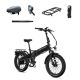 Lectric eBikes - XP4 750 Step-Over Long-Range eBike: Max 85mi/28mph + LevelUp Rack/Comfort Seat/Seat Post/Elite Headlight/Bike Lock - Tempest Grey