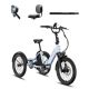 Lectric eBikes - XP Trike2 Foldable eBike (Max 50mi. Range/14mph Speed) +Support Seat, Suspension Seat Post, & Elite Headlight - Glacier Blue