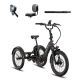 Lectric eBikes - XP Trike2 Foldable eBike (Max 50mi. Range/14mph Speed) +Support Seat, Suspension Seat Post, & Elite Headlight - Tempest Grey