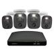 Swann - SwannForce 2K Security Camera System, 4x Bullet Analog CCTV Cameras, Microphone, DVR with 256GB MicroSD - White