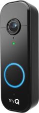 Chamberlain - myQ Video Doorbell | 2K Camera, Battery/Wired, Color Night Vision, Live View with 2-Way Talk, Motion Detection & Alerts - Black