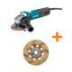Makita 7.5 Amp Corded 4.5 in. Easy Wheel Change Compact Angle Grinder with 4.5 in. 8 Turbo Segment Diamond Cup Wheel 9557NB-A-96403