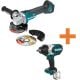 Makita 18V LXT Brushless 4-1/2 in./5 in. Cut-Off/Angle Grinder and 18V LXT Brushless High-Torque 1/2 in. Sq. Drv. Impact Wrench XAG04Z-XWT08Z