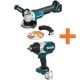 Makita 18V LXT Brushless 4-1/2 in./5 in. Paddle Switch Cut-Off/Angle Grinder and 18V Brushless High-Torque 1/2in. Impact Wrench XAG11Z-XWT08Z
