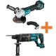 Makita 18V Brushless 4-1/2 in./5 in. Paddle Switch Cut-Off/Angle Grinder and 18V LXT 7/8 in. SDS-Plus Rotary Hammer Drill XAG20Z-XRH04Z