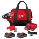 Milwaukee M18 18V Lithium-Ion Brushless Cordless 1/2 in. Compact Hammer Drill/Driver Kit with 2 Batteries, Charger and Case 3602-22CT