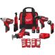Milwaukee M12 12V Lithium-Ion Cordless 5-Tool Combo Kit w/SHOCKWAVE Impact Duty Alloy Steel Screw Driver Bit Set (120-Piece) 2498-25H-48-32-5155