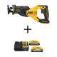 DEWALT 20-Volt Max XR Lithium-Ion Cordless Brushless Reciprocating Saw with Powerstack 5.0 Ah and 1.7 Ah Batteries and Charger DCS382BWP315-2C