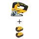 DEWALT 20V MAX Lithium-Ion Cordless Brushless Jigsaw with (2) 20V MAX Premium Lithium-Ion 5.0 Ah Battery-Packs DCS334BWCB205-2