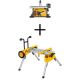 DEWALT 15 Amp Corded 8-1/4 in. Compact Portable Jobsite Tablesaw with Heavy-Duty Rolling Stand with Quick-Connect Brackets DWE7485WW7440RS