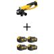 DEWALT 20V MAX Lithium-Ion Cordless 4.5 in. - 5 in. Angle Grinder with (4) 20V 3.0 Ah MAX Premium Battery Packs DCG412BWCB200-4