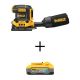 DEWALT 20V Max XR Cordless Brushless 1/4 Sheet Variable Speed Sander with Powerstack 20V Lithium-Ion 5.0Ah Battery Pack DCW200BWDCBP520