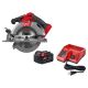 Milwaukee M18 FUEL 18V Lithium-Ion Brushless Cordless 6-1/2 in. Circular Saw with One 5.0Ah Battery and Charger 2833-20-48-59-1850
