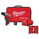 Milwaukee M12 FUEL 12-Volt Li-Ion Brushless Cordless 1/2 in. Hammer Drill Kit w CP 2.0Ah Battery, Charger & Twist Bit Set (23-Pc) 3404-21-48-89-4631