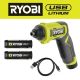 RYOBI USB Lithium Multi-Head Screwdriver Kit with 2 Ah Battery, Charging Cable, & USB Lithium 2.0 Ah Rechargeable Battery FVD51K-FVB02