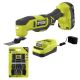 RYOBI ONE+ 18V Cordless Oscillating Multi-Tool Kit with 2.0 Ah Battery, Charger, and 4-Piece Wood Oscillating Blade Set PCL430K1-A24401
