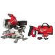 Milwaukee M18 FUEL 18V Lith-Ion Brushless Cordless 7-1/4 in. Dual Bevel Sliding Compound Miter Saw w/ Brad Nailer Kit 2733-20-2746-21CT