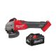 Milwaukee M18 FUEL 18V Lith-Ion Brushless Cordless 4-1/2 in./5 in. Braking Grinder with Slide Switch w/ High Output 6.0 Ah Battery 2883-20-48-11-1865