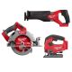 Milwaukee M18 FUEL 18V Lith-Ion Brushless Cordless 7-1/4 in. Circular Saw w/ Recip Saw & Jig Saw 2834-20-2821-20-2737-20