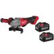 Milwaukee M18 FUEL 18V Lith-Ion Brushless Cordless 4-1/2 in. /5 in. Grinder w/Paddle Switch w/ (2) High Output 6.0 Ah Battery Pack 2880-20-48-11-1862