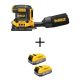 DEWALT 20V MAX XR Lithium-Ion Cordless Brushless 1/4 Sheet Variable Speed Sander with 2 20V MAX POWERSTACK Compact Batteries DCW200BWBP034-2