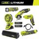 RYOBI USB Lithium-Ion Cordless 6-Tool Combo Kit with (2) 2Ah Batteries and USB Charging Cable FVK106K2SB