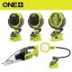 RYOBI ONE+ 18V Cordless 5-Tool Combo Kit with (2) Speakers, Fan, LED Light, and Hand Vac (Tools Only) PCL6152P-PCF02B-PCL664B-PCL705B