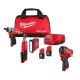 Milwaukee M12 12V Lithium-Ion Cordless Screwdriver, 3/8 in. High Speed Ratchet, Light, 3/8 in. Stubby Impact Combo Kit (4-Tool) 2401-23B-2562-20