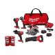 Milwaukee M18 FUEL 18V Lithium-Ion Cordless Combo Kit (5-Tool) w/ 2 Batteries, Charger & Circular Blade, Bit Set & SAWZALL Blades 3697-25-48-40-0620-48-32-4023