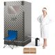 Costway - Portable Steam Sauna for Home Full Body Sauna Box with 3L Steam Generator - Gray