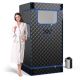 Costway - Portable Steam Sauna for Home Full Body Sauna Box with 3L Steam Generator - Black