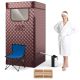 Costway - Portable Steam Sauna for Home Full Body Sauna Box with 3L Steam Generator - Brown