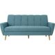 Noble House - Loomis 3-Seat Fabric Sofa - Blue