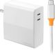 Insignia™ - 140W Dual Port USB-C Compact Wall Charger Kit for MacBook Pro 16”, Smartphone, and Tablet - White