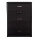 CorLiving - Newport 5 Drawer Tall Dresser - Black