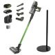 Greenworks - 24V Stick Vacuum GREEN Charger w. (1) Wall Basic Fast Charger, (4) Attachments, (2) Clips, (1) 4 Ah Battery - Green